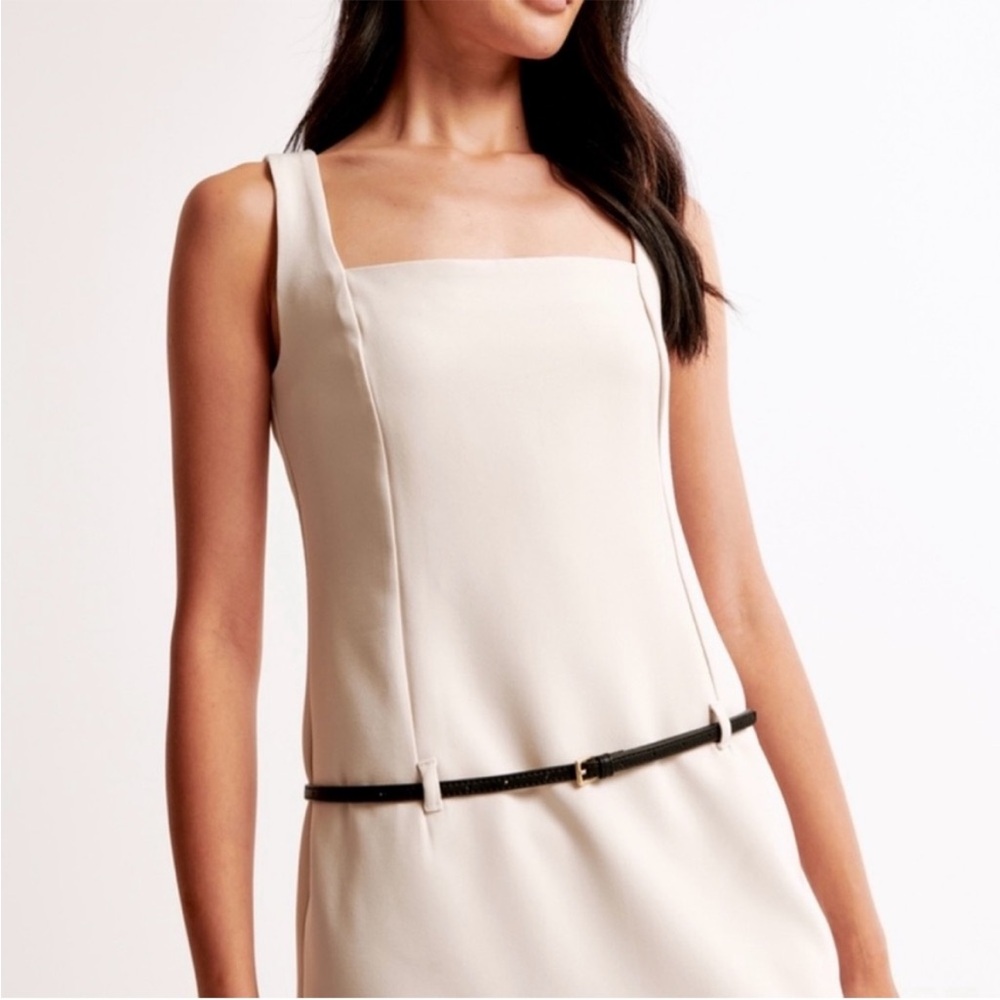 Abercrombie & Fitch Square  Neck  Belted Mini Dress Sz-M